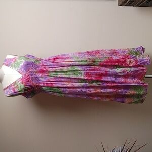 MKY Tiered Cotton Ice-Dyed Summer Dress L